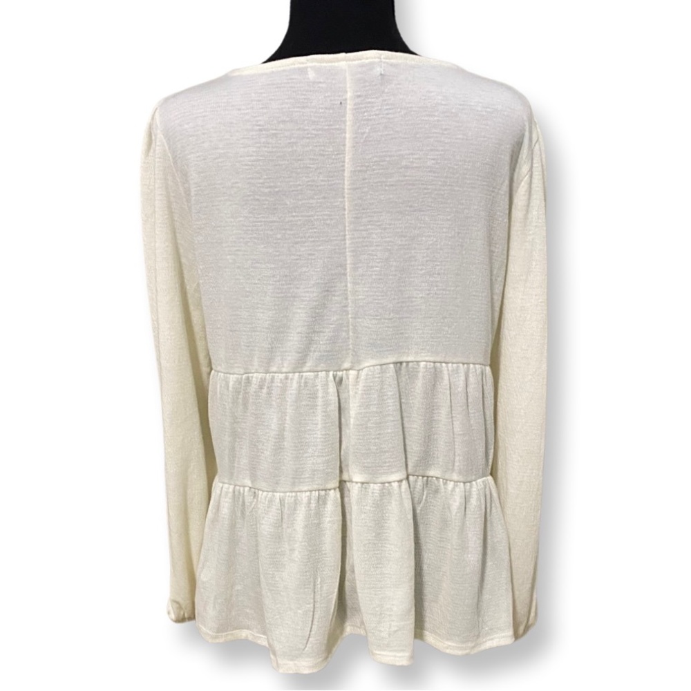 Almost Famous Fall White Ruffled Blouse - Picture 2 of 4
